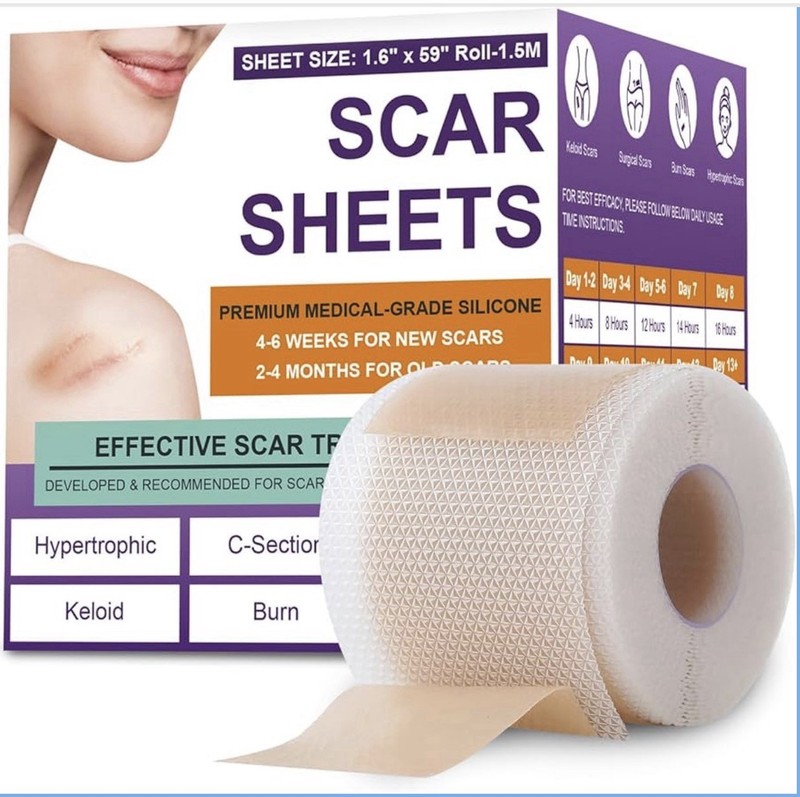 Silicone Scar Sheets, Medical Grade Silicone Scar Tape for Surgical, Hypertrophi