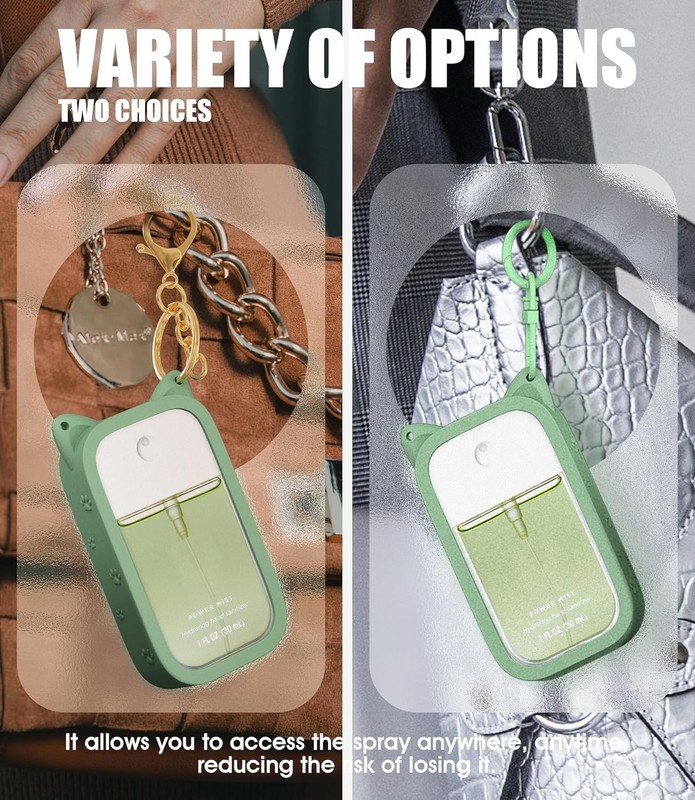 Stylish Touchland Hand Sanitizer Silicone Case with Dual Keychains and Pet Ears gallery