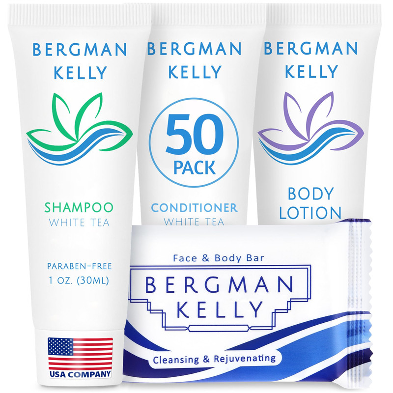 Bergman Kelly Hotel Toiletries Bundle White Tea 1 Oz Each 200 Pieces 4-Piece