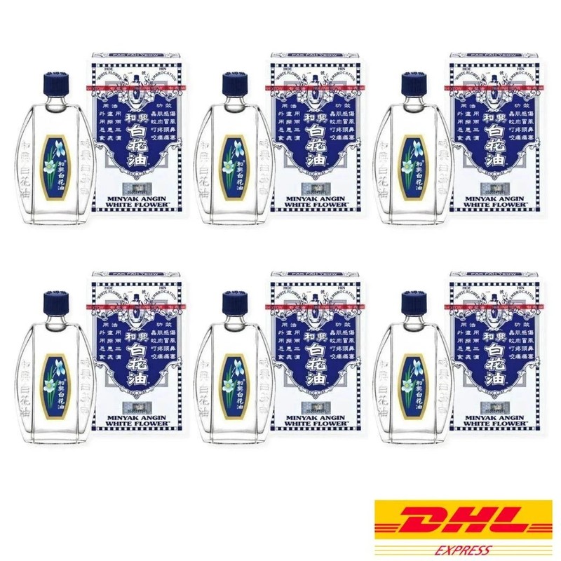 6X Hoe Hin White Flower Oil 20ml Embrocation Massage Rub Herbal – DHL Express