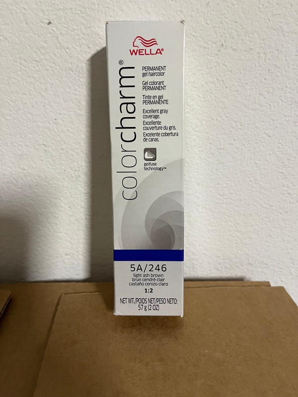 Wella Colorcharm Permanent Gel Haircolor 5A / 246 Light Ash Brown 2 oz (6 Pack)