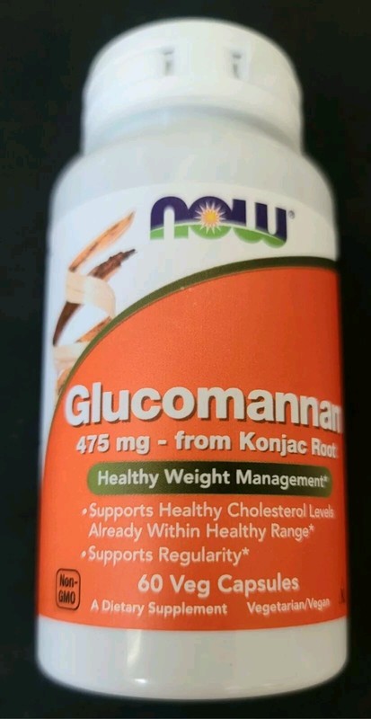 GLUCOMANNAN 475 MG. FROM KONJAC ROOT 60 VEG CAPSULES SUPPORT CHOLESTEROL LEVEL’S