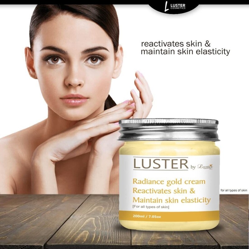 Luster Radiance Gold Facial Massage Cream | Reactivates Skin (200ml) UNISEX