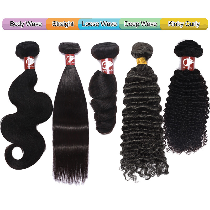8-30INCH 100% Virgin Human Hair Extensions Straight Wavy Bundles Weave Weft gallery