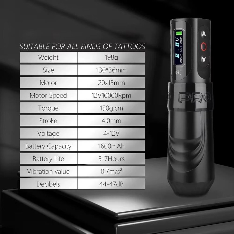 Pro Coreless Motor Pen 2000mAh 4.0mm Stroke Wireless Rotary Tattoo Machine gallery