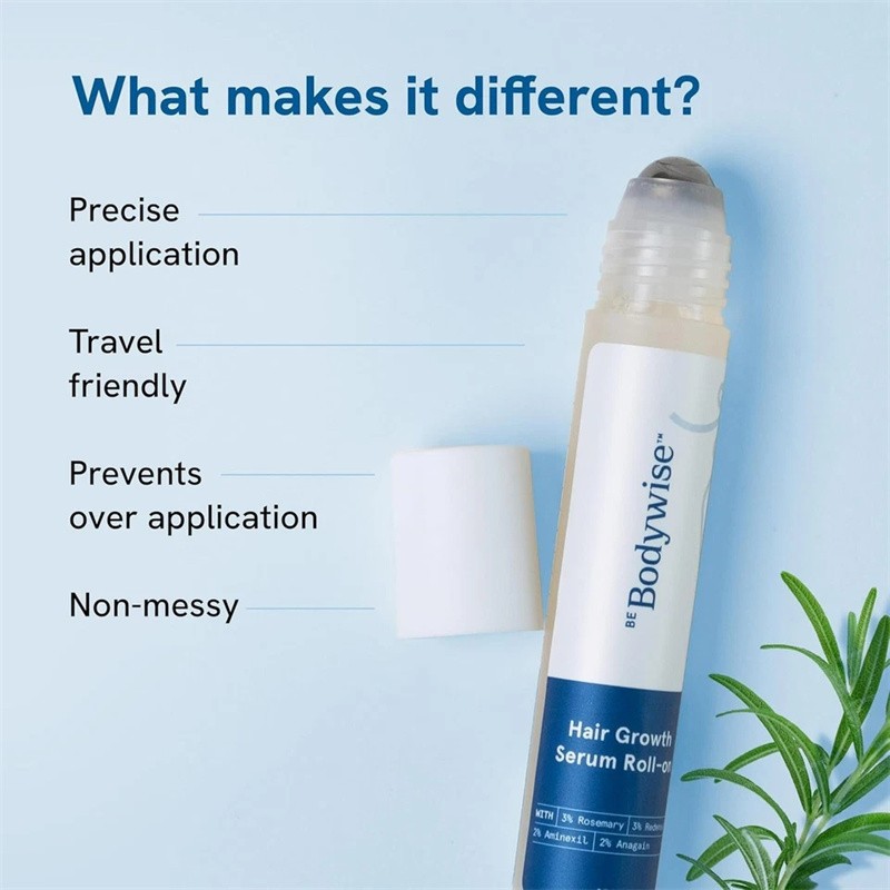 Be Bodywise Hair Growth Serum Roll-On 25ml - 3% Rosemary, Reduces Hair Fall gallery