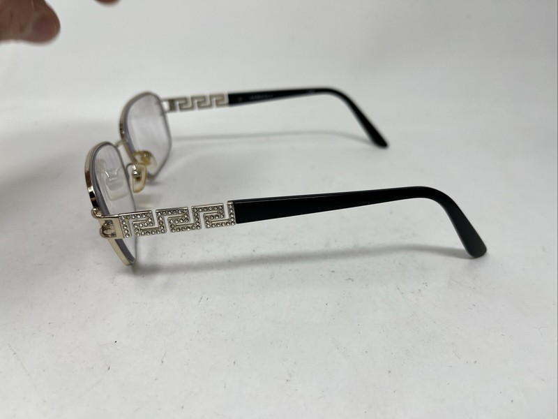 VERSACE MOD 1229-B 1252 55-16-140 GOLD BLACK EYEGLASSES VY28 gallery
