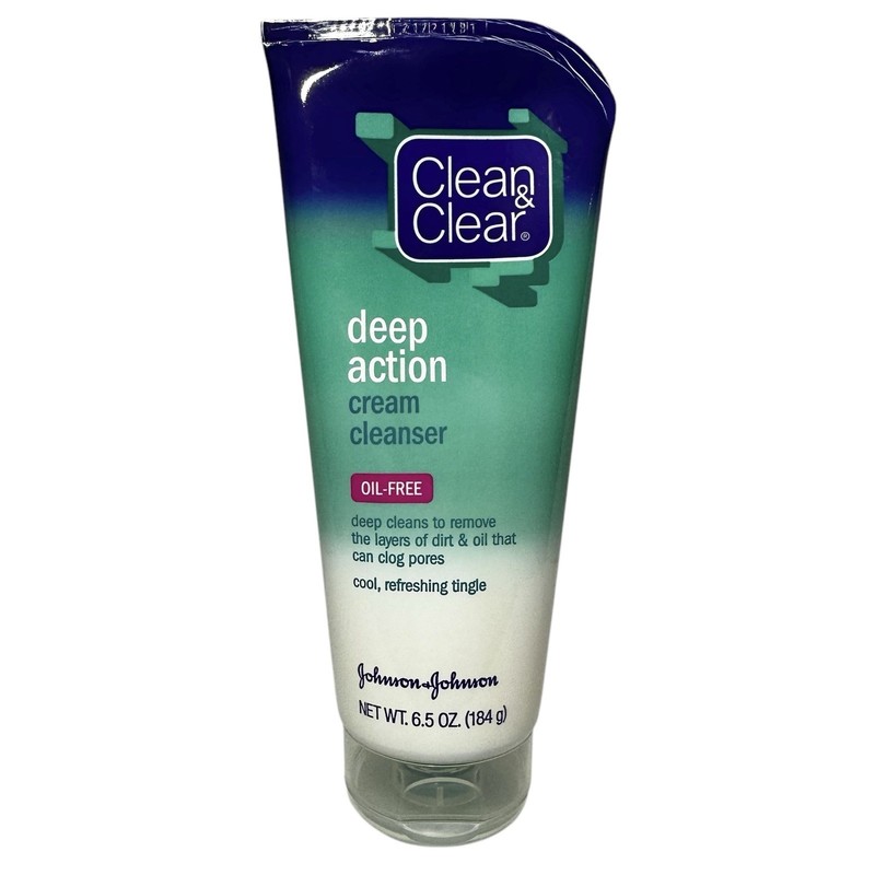 Clean & Clear Deep Action Cream Cleanser Oil-Free, Original Formula, 6.5 oz, NEW