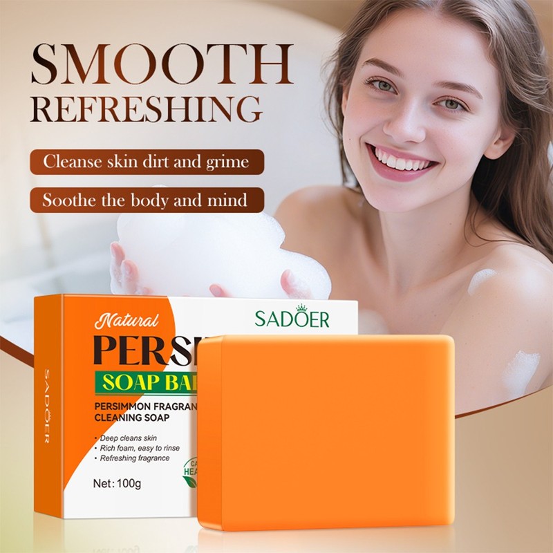 3 Pack Persimmon Soap Bar for Body Odor Control Purifying Deodorizing Body Wash gallery