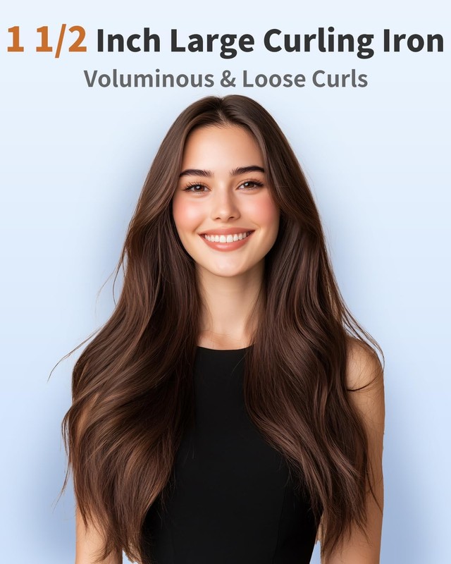1 1/2 Inch Large Curling Wand for Long Hair, 1.5 Inch Dual Voltage Hair Curli... gallery