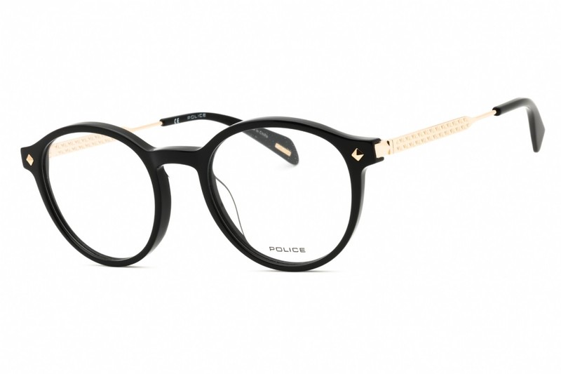 Police VPLG27 0700 Shiny Black 49mm Eyeglasses New Authentic