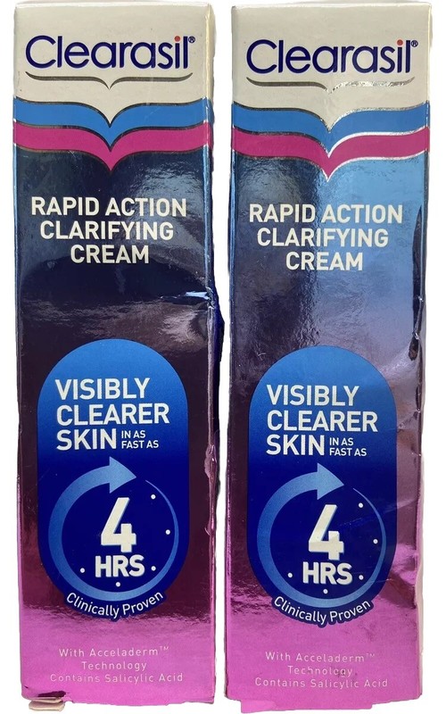 2 clearasil rapid action clarifying cream 4hr 0.84oz exp sept 2025 scuffed box