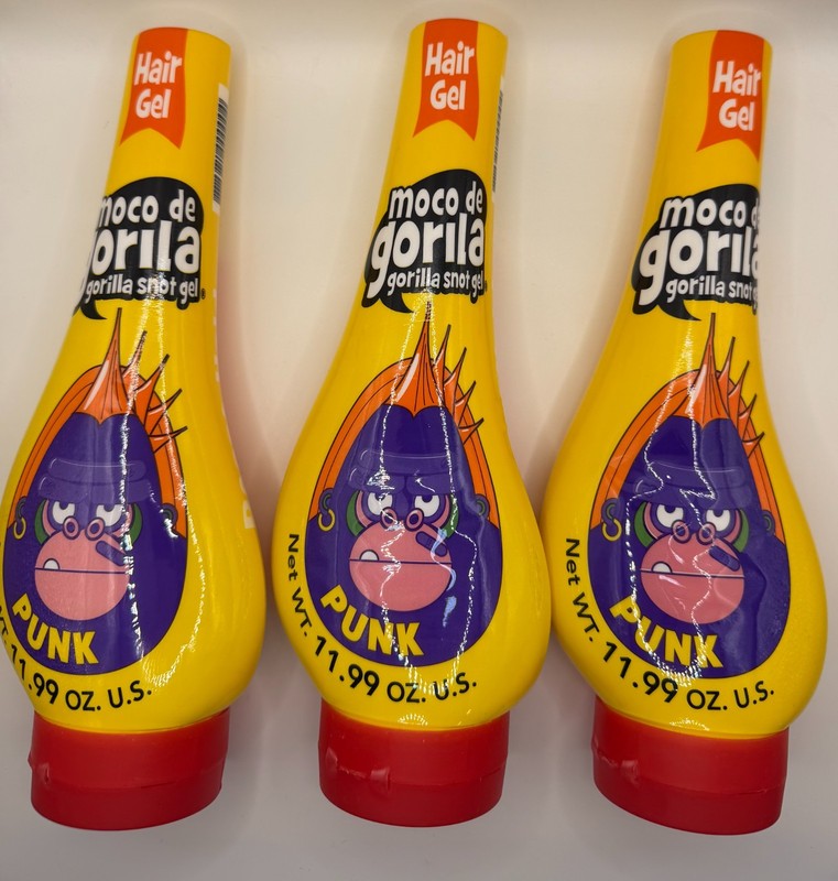 Moco de Gorila Punk Gorilla Snot Hair Gel Extreme Hold Yellow 11.9 oz – 3 Pack