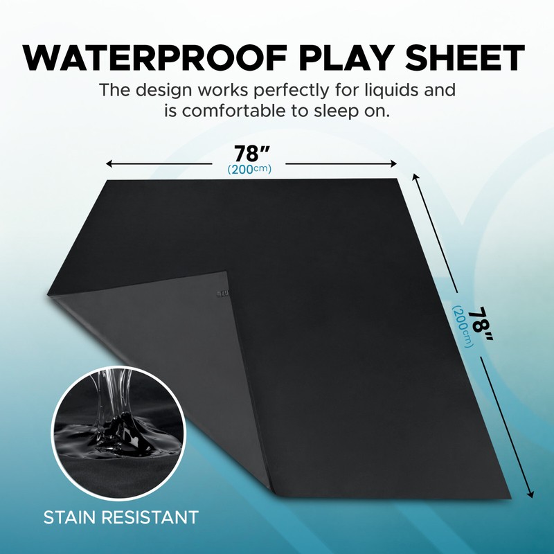 Play Sheet 78.74″x 78.74″ Waterproof Massage Black Safe Against Oil & Silicone gallery
