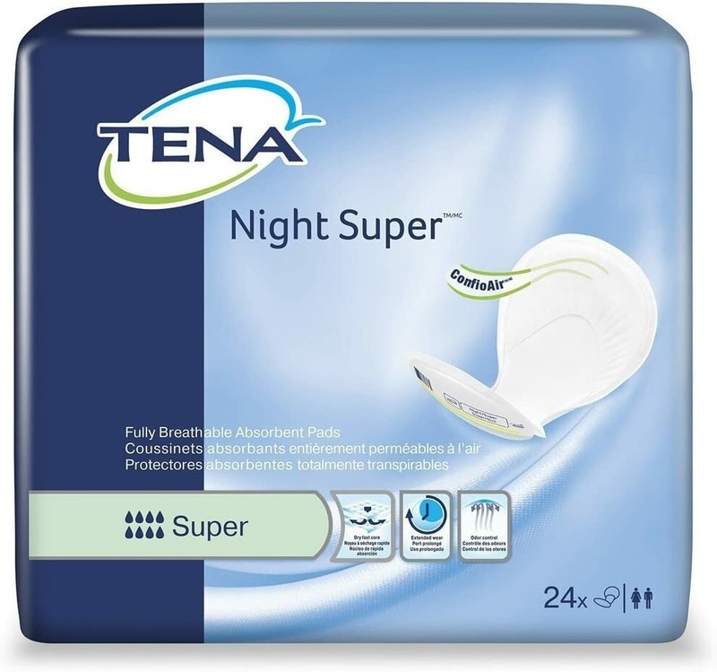 Tena 62718 Night Super Maximum Absorbency Pad 48/Case