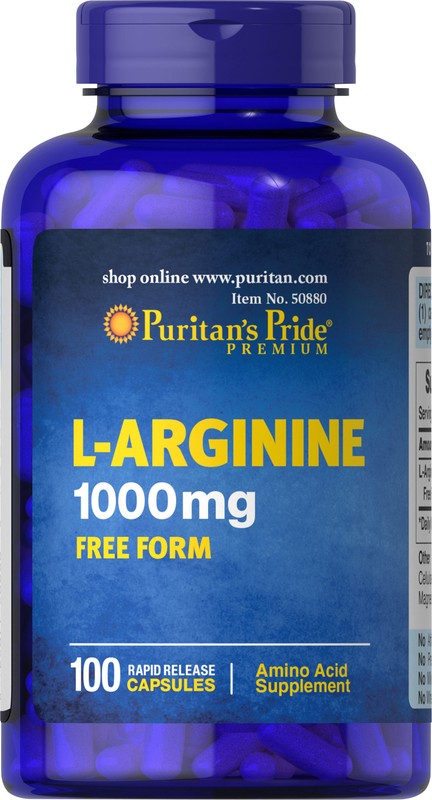 Puritan’s Pride L-Arginine 1000 mg – 100 Capsules