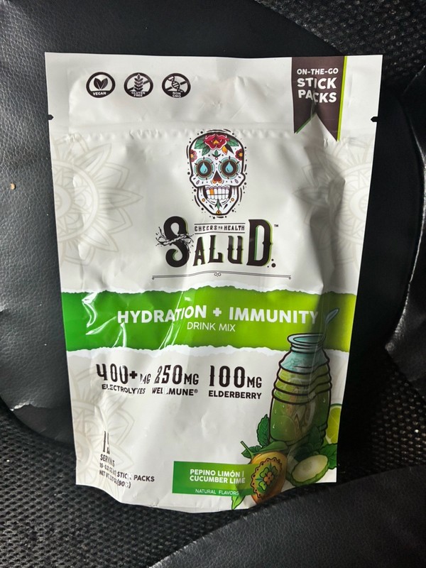 Salud Hydration + Immunity Electrolyte Drink Mix Cucumber Lime 15 Stick Packs