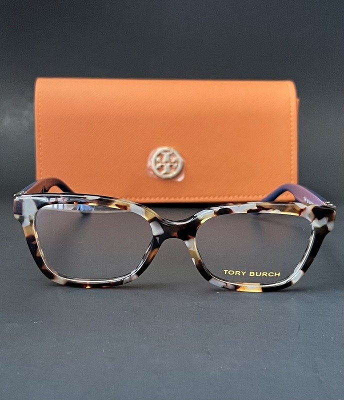 TORY BURCH TY2084 Porcini Tortoise Acetate Frame Brown & Blue 52 17 140 NEW gallery