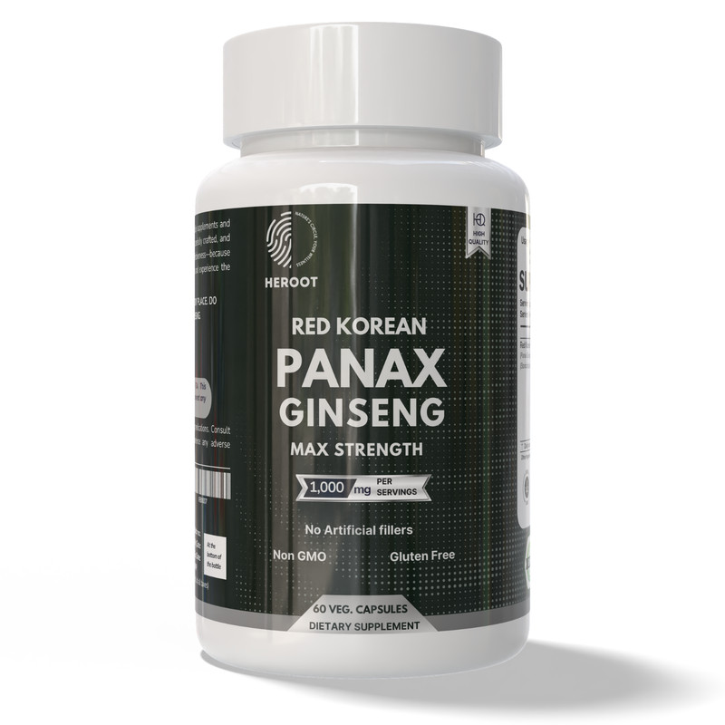 Panax Red Korean Ginseng Capsules | 1000 mg | 60 Count | Non-GMO
