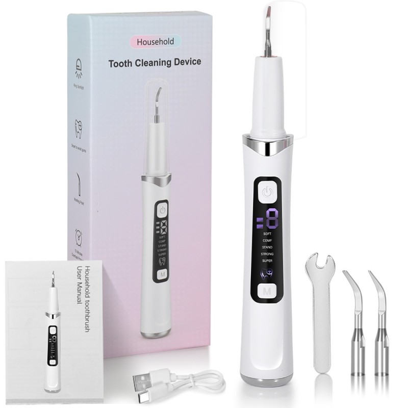 Ultrasonic Tooth Cleaner 5 Cleaning Modes,9 Adjustable Levels,5 Colors LED Light