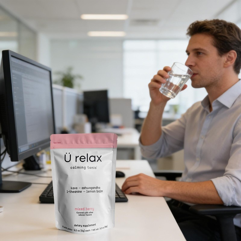 U Relax Calming Tonic- 15 Packets MIXED BERRY Flavor Relax Calming Drink gallery