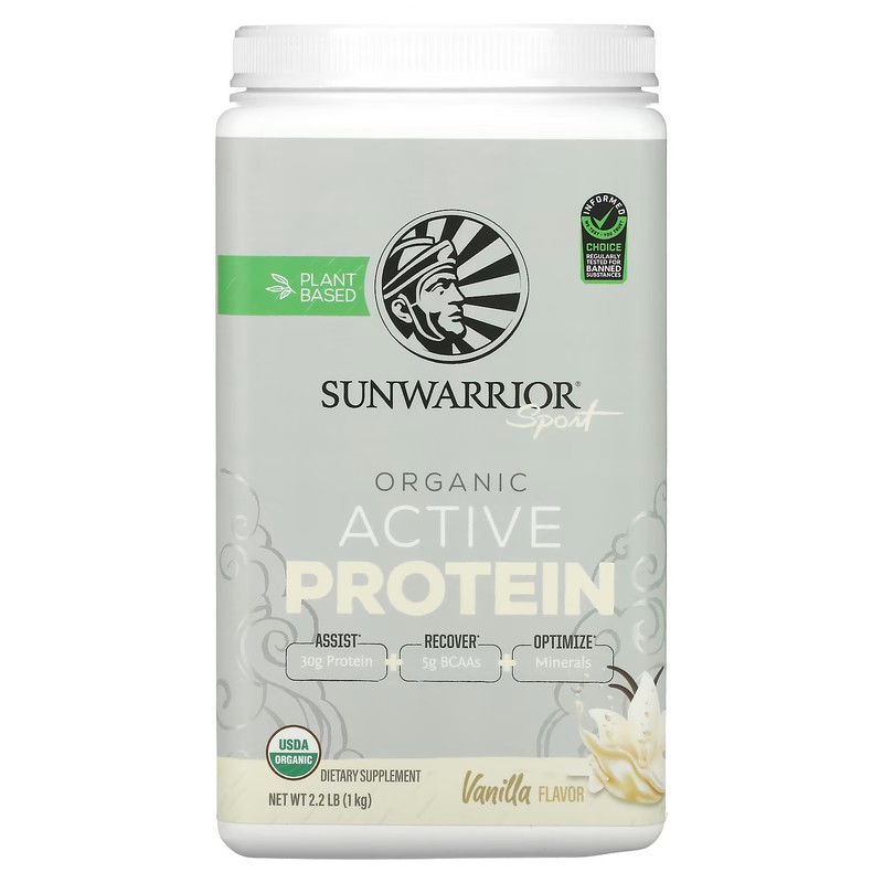 2 X Sunwarrior, Sport, Organic Active Protein, Vanilla, 2.2 lb (1 kg)