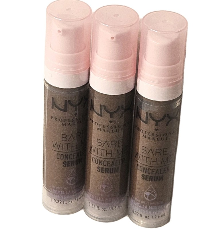 3 Pack Bundle 13 Deep Shade Of NYX Bare With Me Concealer Serum 0.32 fl oz