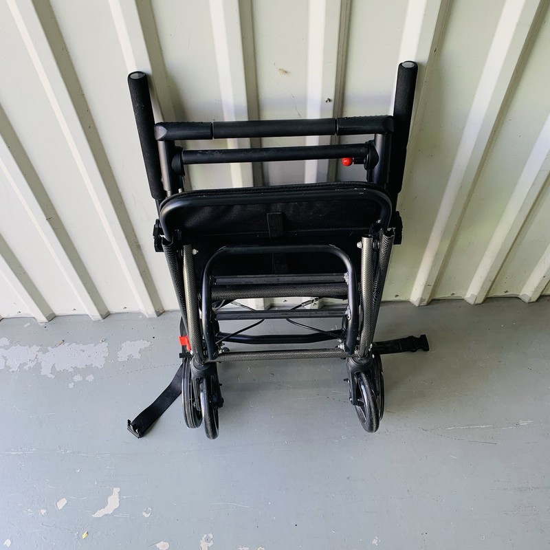 Lightweight Folding Transport Wheelchair 15lbs Compact Travel Chair 220 lb Cap gallery