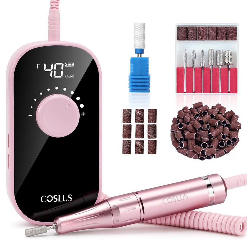 Professional Rechargeable Electric Nail Drill 40000 RPM, Portable Nail File w…