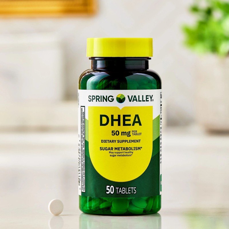 Spring Valley DHEA Dietary Supplement Tablets for Sugar Metabolism, 50 mg, 50 Co
