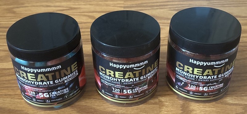 (3)Happyummmm Creatine Monohydrate Gummies 5g Variety 120ct (360 Total) Exp 7/27