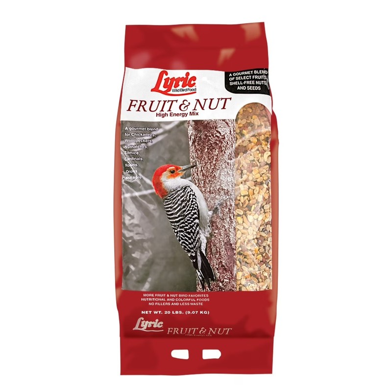 Lyric Fruit and Nut Wild Bird Seed, High Energy Wild Bird Food Mix, 20 lb. Bag gallery