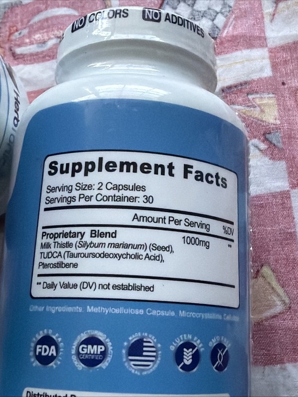 2X Herbtonics TUDCA & Milk Thistle 1000mg 60 Vegetarian Capsules Ea 01/01/2028 gallery