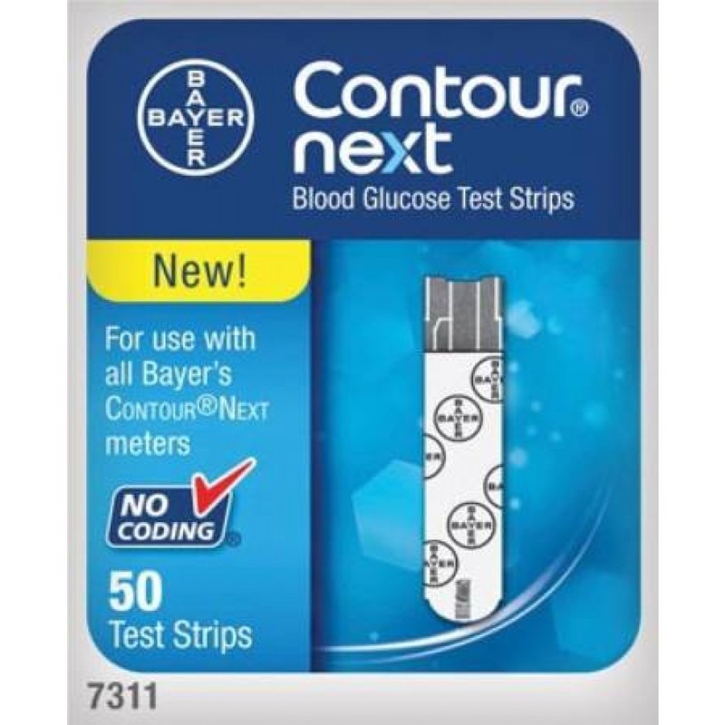Contour Next 7311 50 Diabetic Blood Glucose Test Strips Exp 8/31/27 SEALED