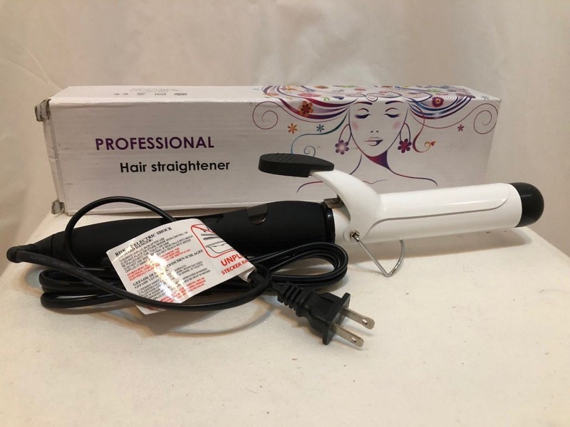 BESTEK PROFESSIONAL CERAMIC HAIR CURLING IRON 220 DEGREES WHITE BLACK NEW READ!