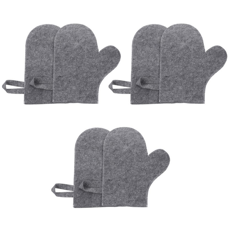 6pcs Felt Sauna Glove: Heat-Resistant Exfoliating Bath Shower Mitts - Absorbent gallery