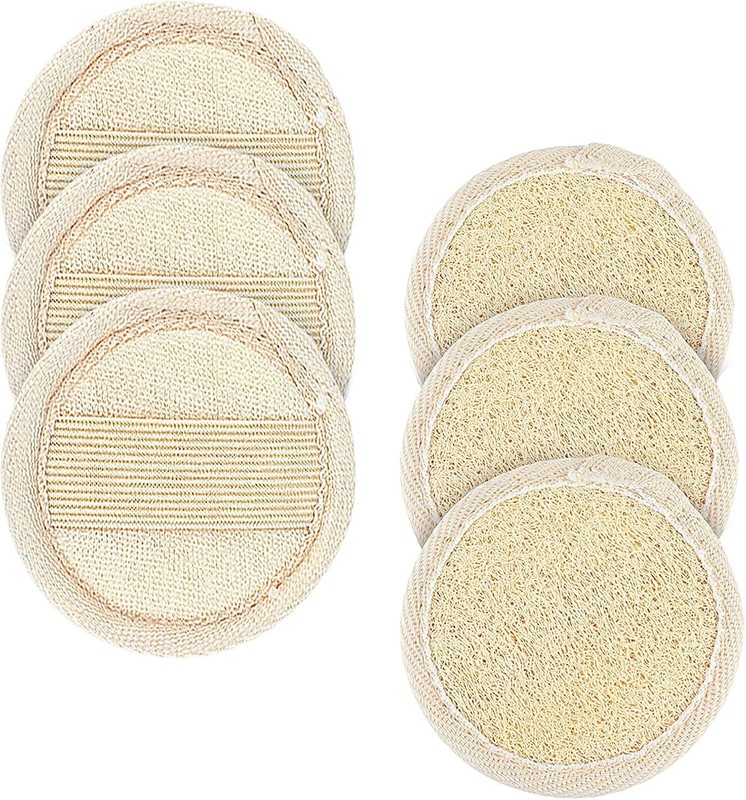 6 Pcs Loofah Face Pads Exfoliating Facial Cleansing Sponge Scrub for Men Women