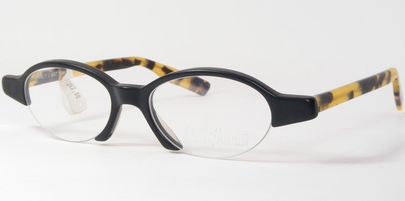Vintage EFFECT C 027 Matte Black /Demi Brown UNIQUE EYEGLASSES FRAME 50-16-145mm