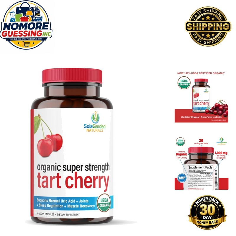 60 Capsules of Super Strength Tart Cherry – Supports Uric Acid & Recovery