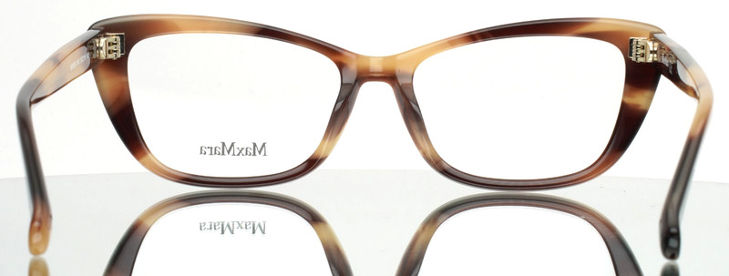MAX MARA MM5059 048 Brown Horn Womens Cat Eye Full Rim Eyeglasses 53-16-140 B:37 gallery