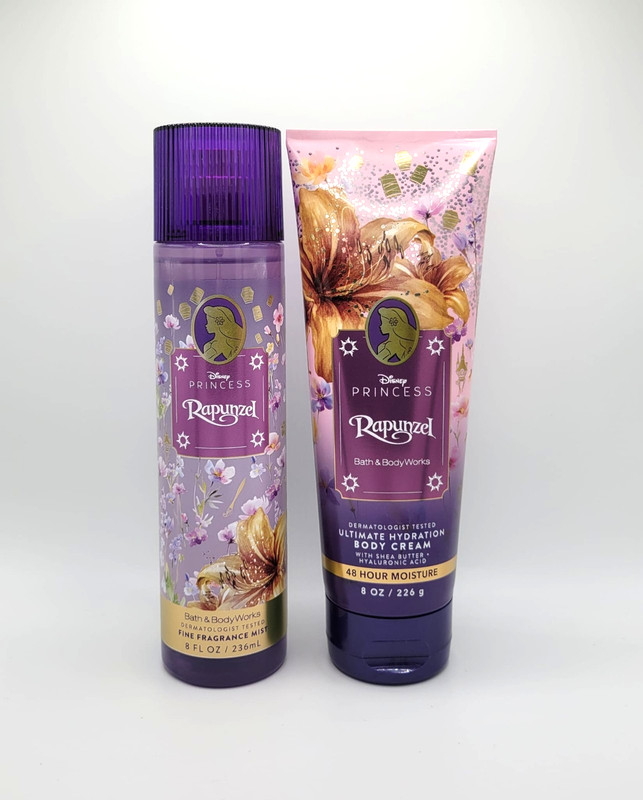 Bath & Body Works Rapunzel Disney Princess Body Mist & Body Cream Set of 2