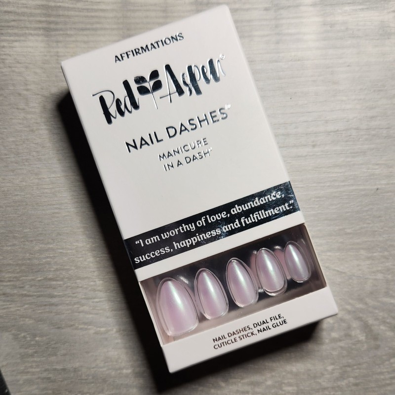 Press On Nails Kathleen is Worthy Pearl Shimmer Spring Easter Wedding Red Aspen
