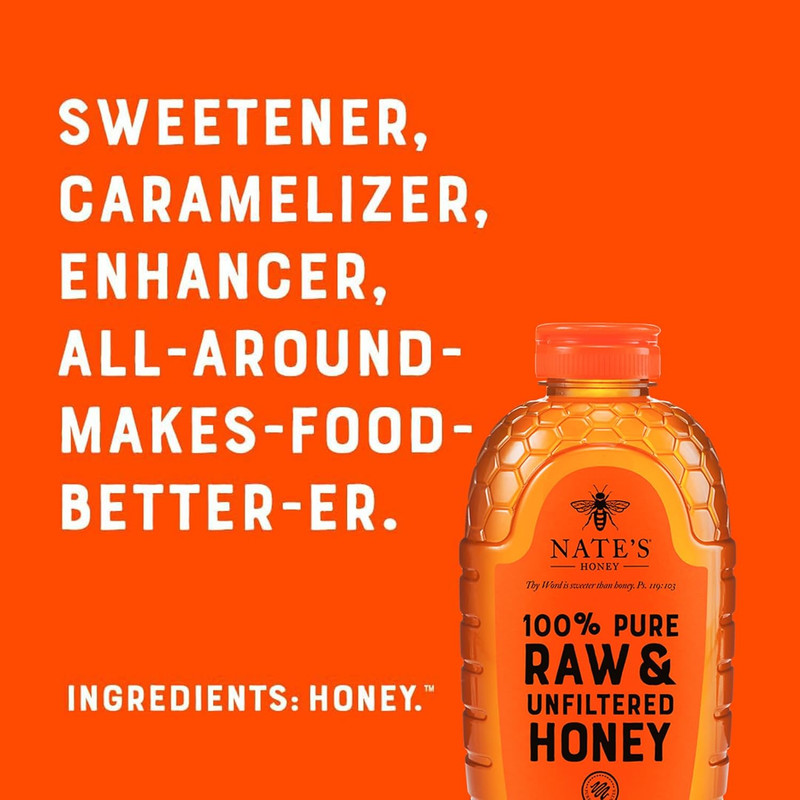 Nate'S 100% Pure, Raw & Unfiltered Honey - Award-Winning Taste, 32Oz. Squeeze Bo gallery