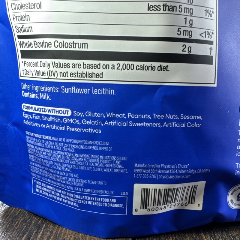 Physician Choice Colostrum Gold Dietary Supplement Unflavored 120 G gallery
