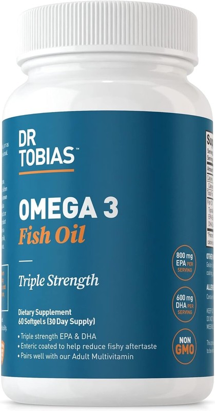 Dr. Tobias Omega 3 Fish Oil, 2000mg Triple Strength Omega 3 Supplement 60 Count gallery