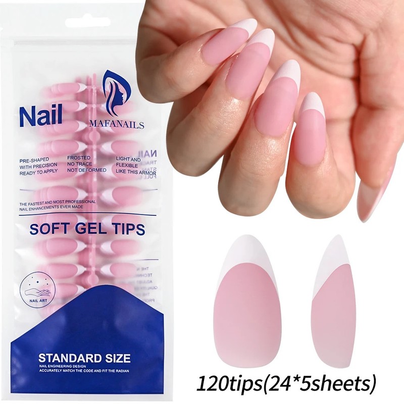 120Pcs Mixed Size Medium Long Square French Press on Nails Full Cover Wearable gallery