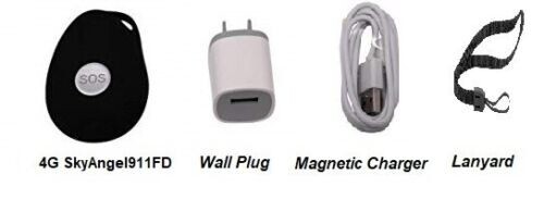 SkyAngel 4G Mobile NO MONTHLY FEES 4G 2-Way Voice Fall Detection Black SOS Alert gallery