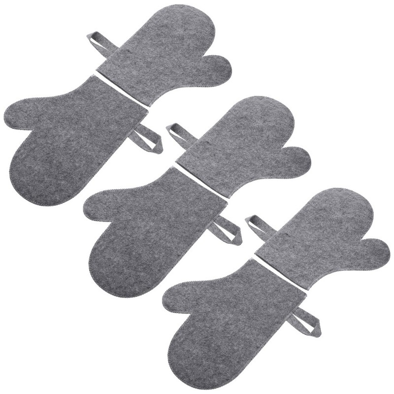6pcs Felt Sauna Glove: Heat-Resistant Exfoliating Bath Shower Mitts - Absorbent gallery