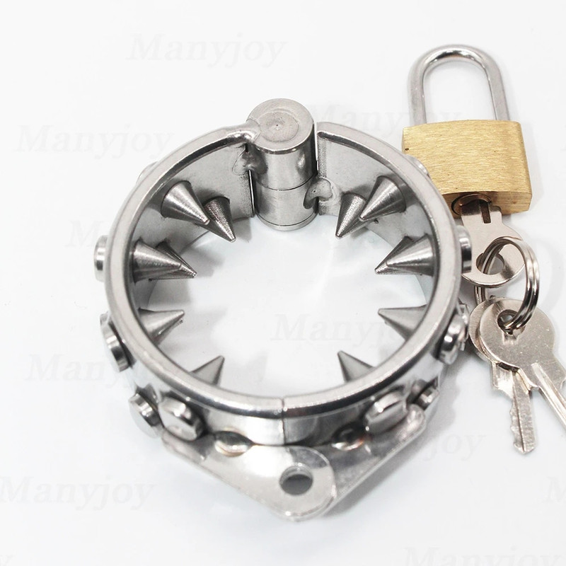 BDSM Chastity Belt Lockable Ring Ball Stretcher Scrotum Crusher Bondage For Men