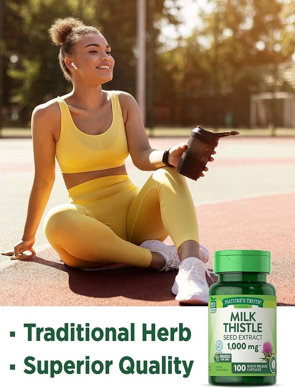 MILK THISTLE SEED EXTRACT 1000 mg High Potency (Silybum) 100 Caps Liver Health gallery